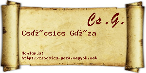 Csócsics Géza névjegykártya