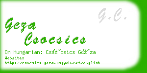 geza csocsics business card